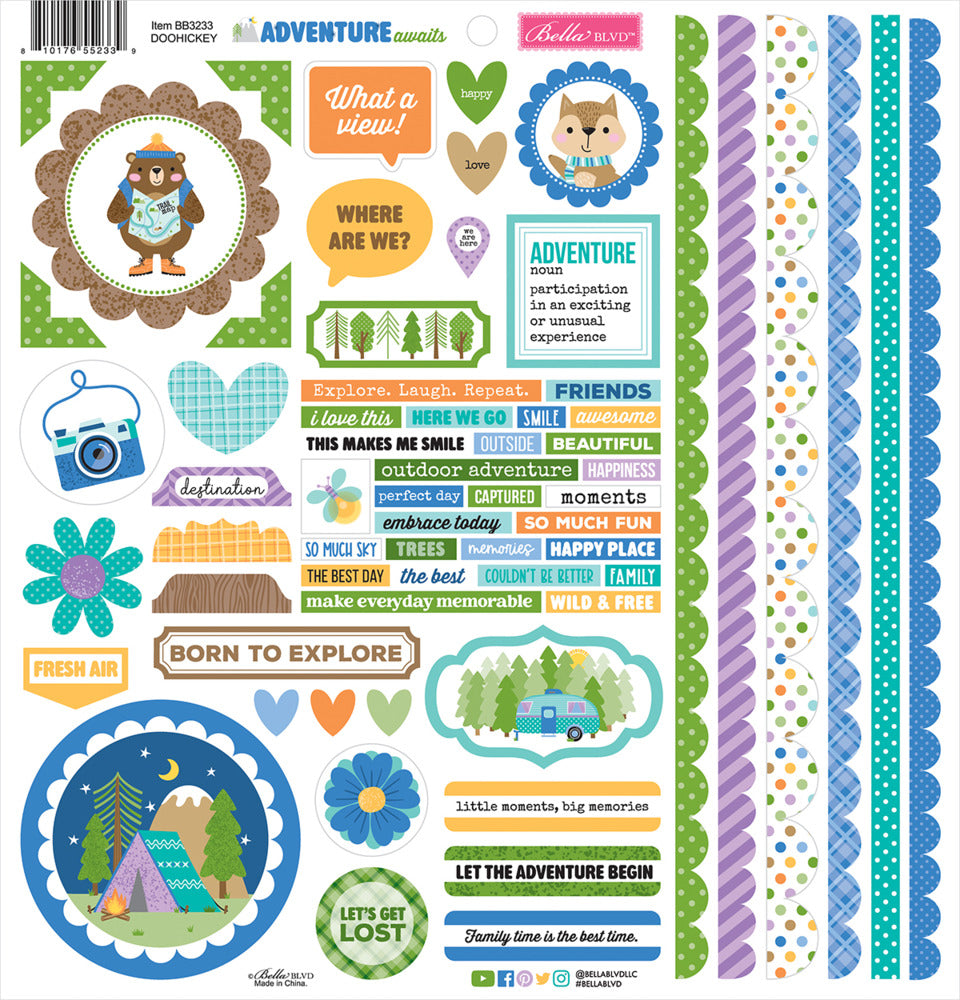 Doohickey Cardstock Stickers, Adventure Awaits