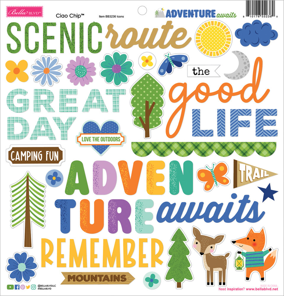 Ciao Chipboard Icons, Adventure Awaits