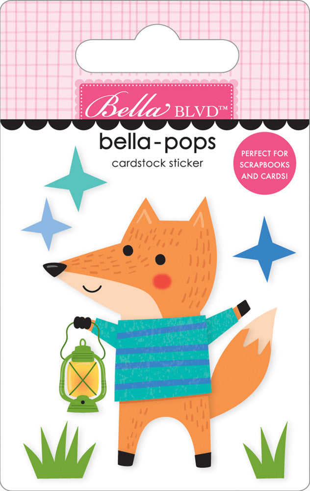 Bella-pops 3D Cardstock Sticker, Lantern Light Fox