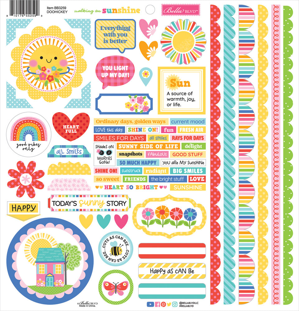 Doohickey Cardstock Stickers, Walking on Sunshine