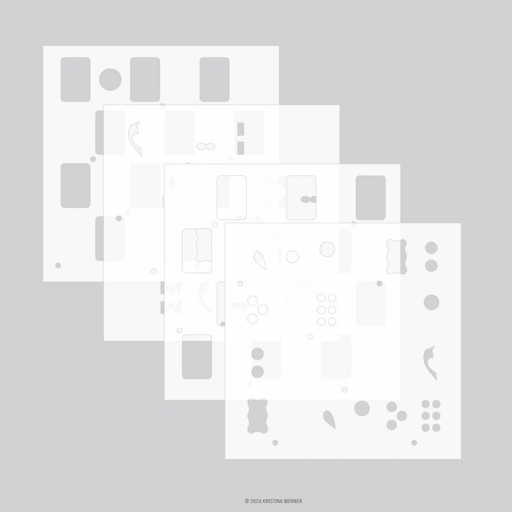 Stencil Pack, Easy Repeat Tiles (4pc)