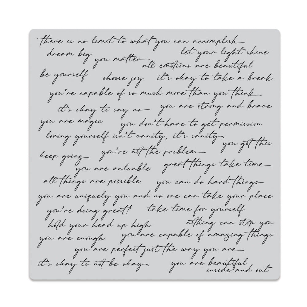 Cling Stamp, Positive Script Bold Prints