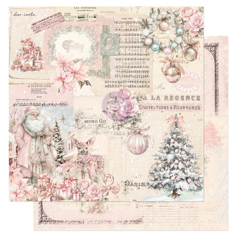 12X12 Patterned Paper, Christmas Blush - Dear Santa