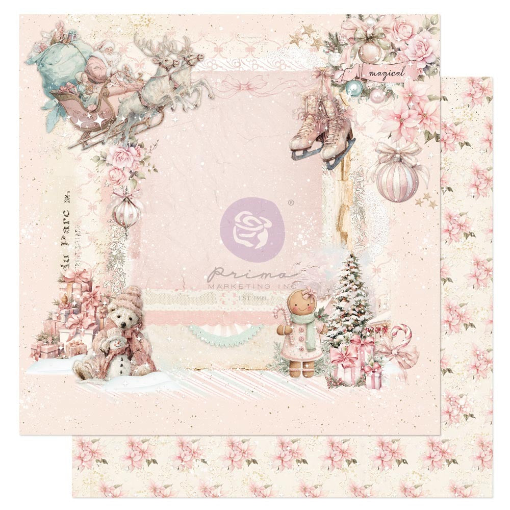 12X12 Patterned Paper, Christmas Blush - Magical Nights