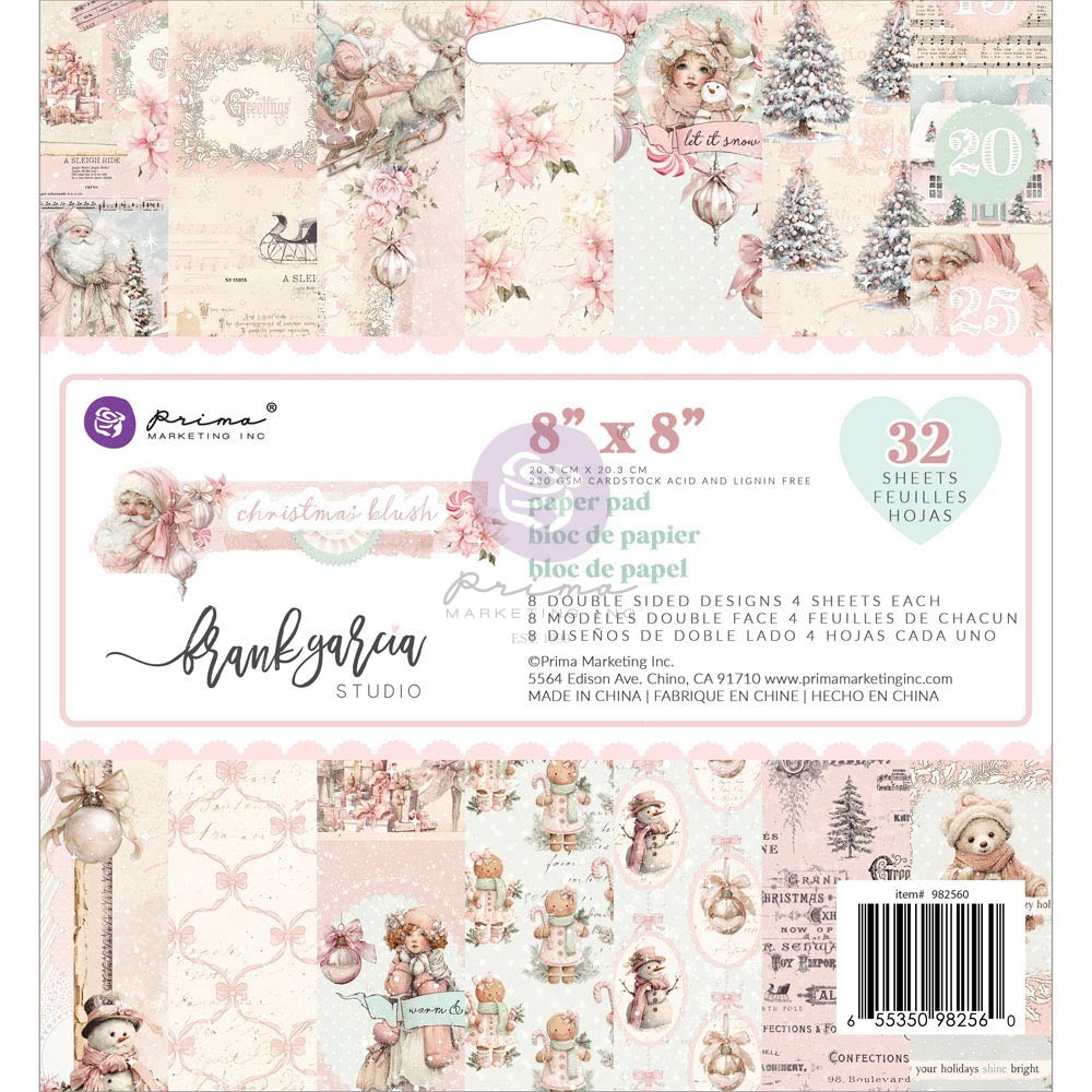 8X8 Paper Pad, Christmas Blush