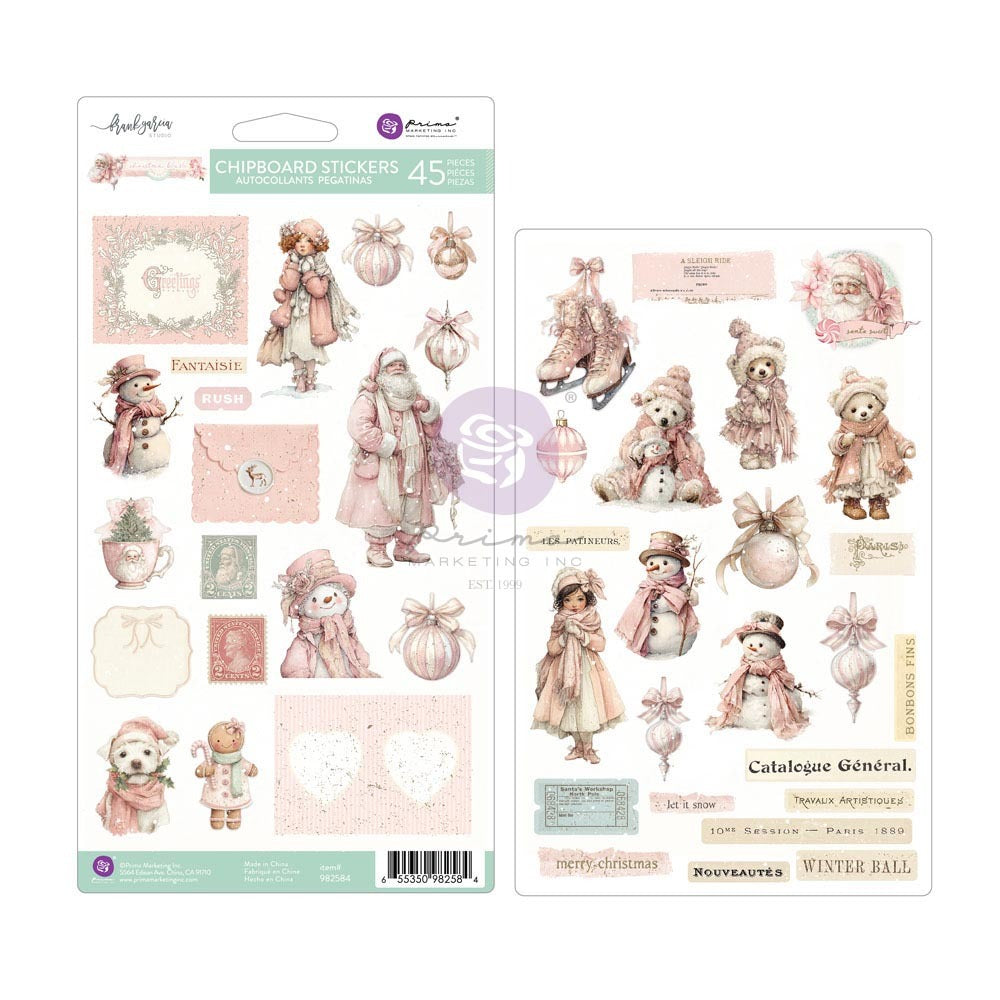 Chipboard Stickers, Christmas Blush