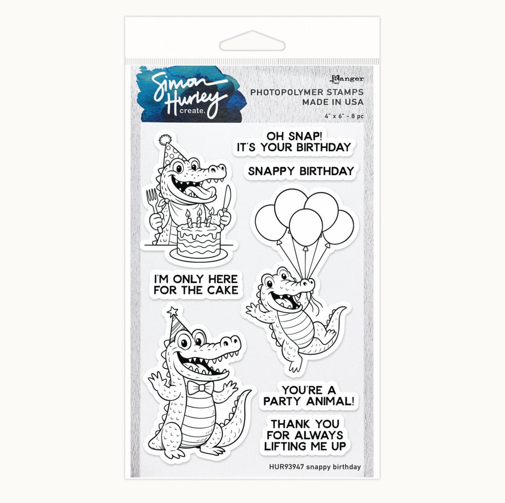 Simon Hurley create. Clear Stamp, Snappy Birthday