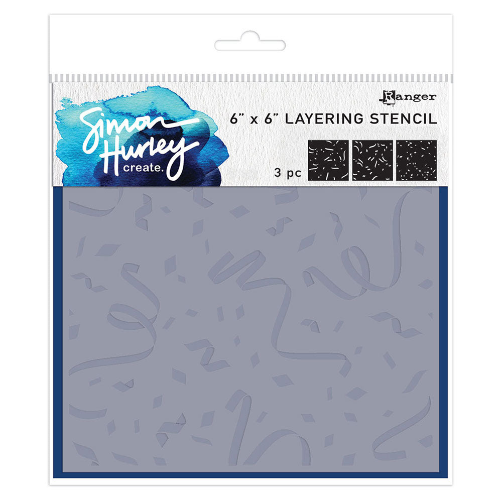 Simon Hurley create. Stencil, Cue The Confetti (3pc)