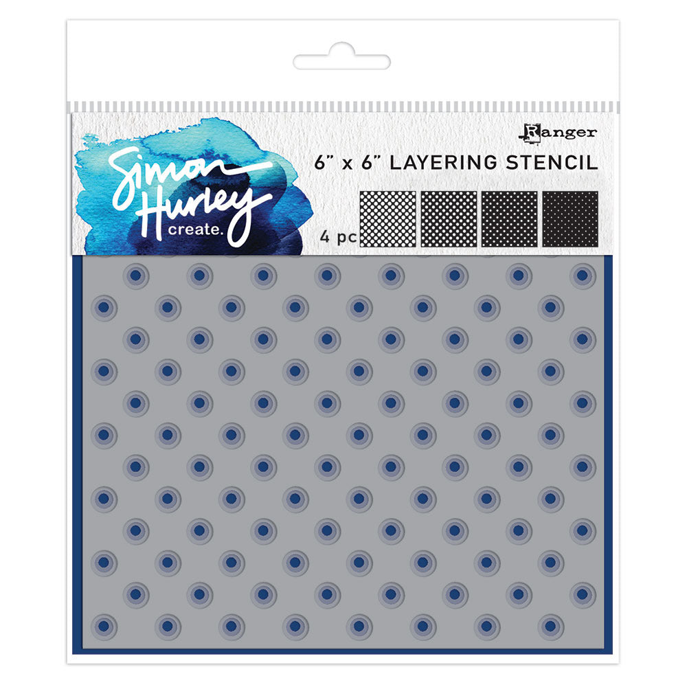 Simon Hurley create. Stencil, Polka Dots (4pc)