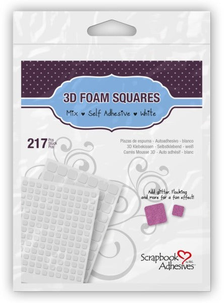 3D Foam Squares, White Box/10