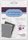 3D Foam Squares, Assorted Black Box/10