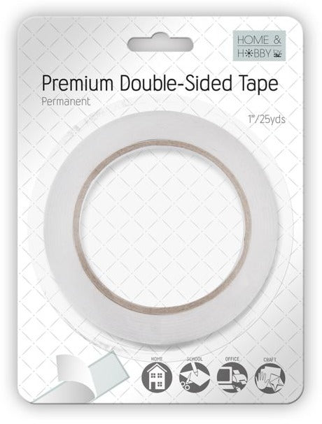 Premium Double-Sided Tape, 1" X 25 yds.
