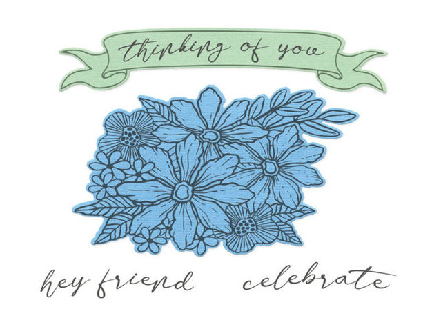 Clear Stamps Set w/Framelits Dies, Floral Bouquet