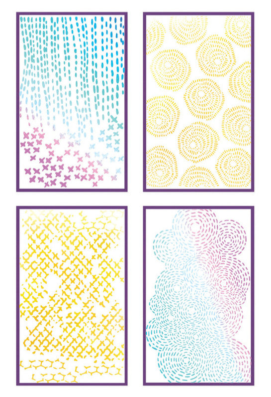 A5 Stencil Set, Stitched Florals (4pk)