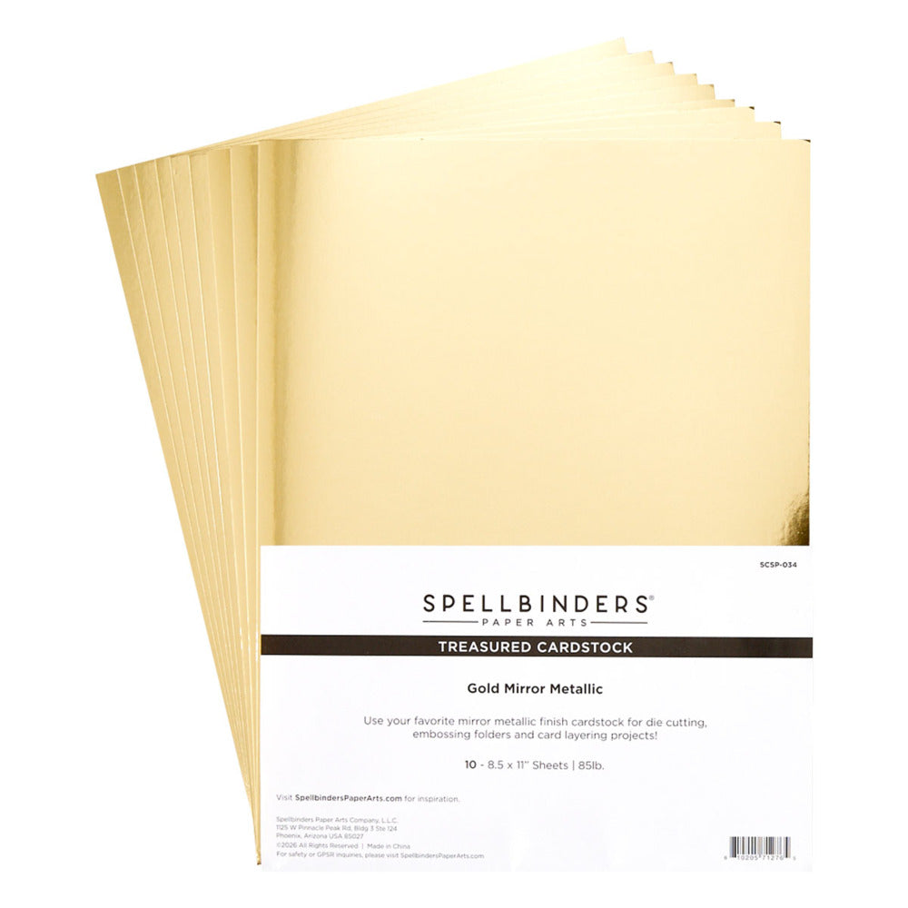 8.5X11 Treasured Cardstock Pack, Gold Mirror Metallic