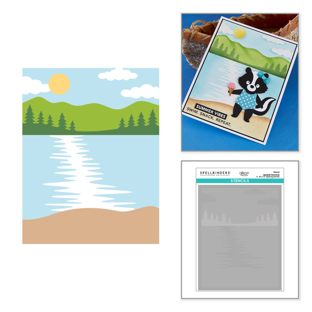 Layering Stencils, Lakeside Memories