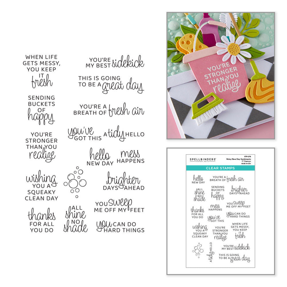 Clear Stamp, Shiny New Day Sentiments