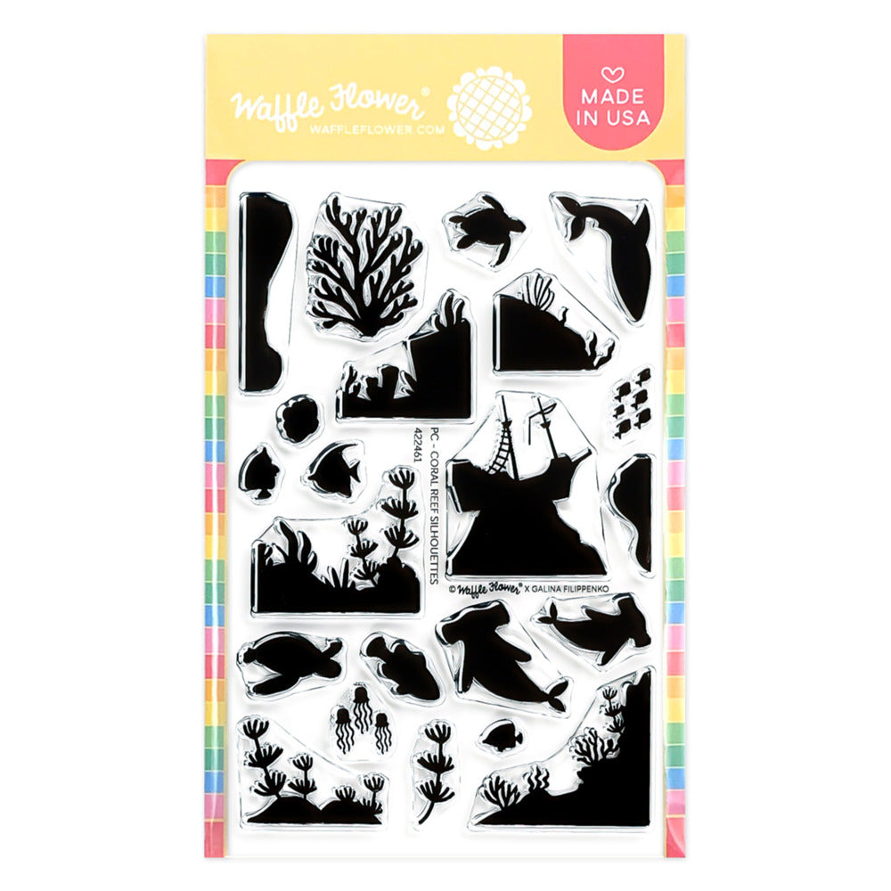 Clear Stamp, Postage Collage Coral Reef Silhouettes