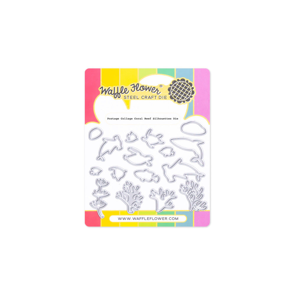 Die, Postage Collage Coral Reef Silhouettes