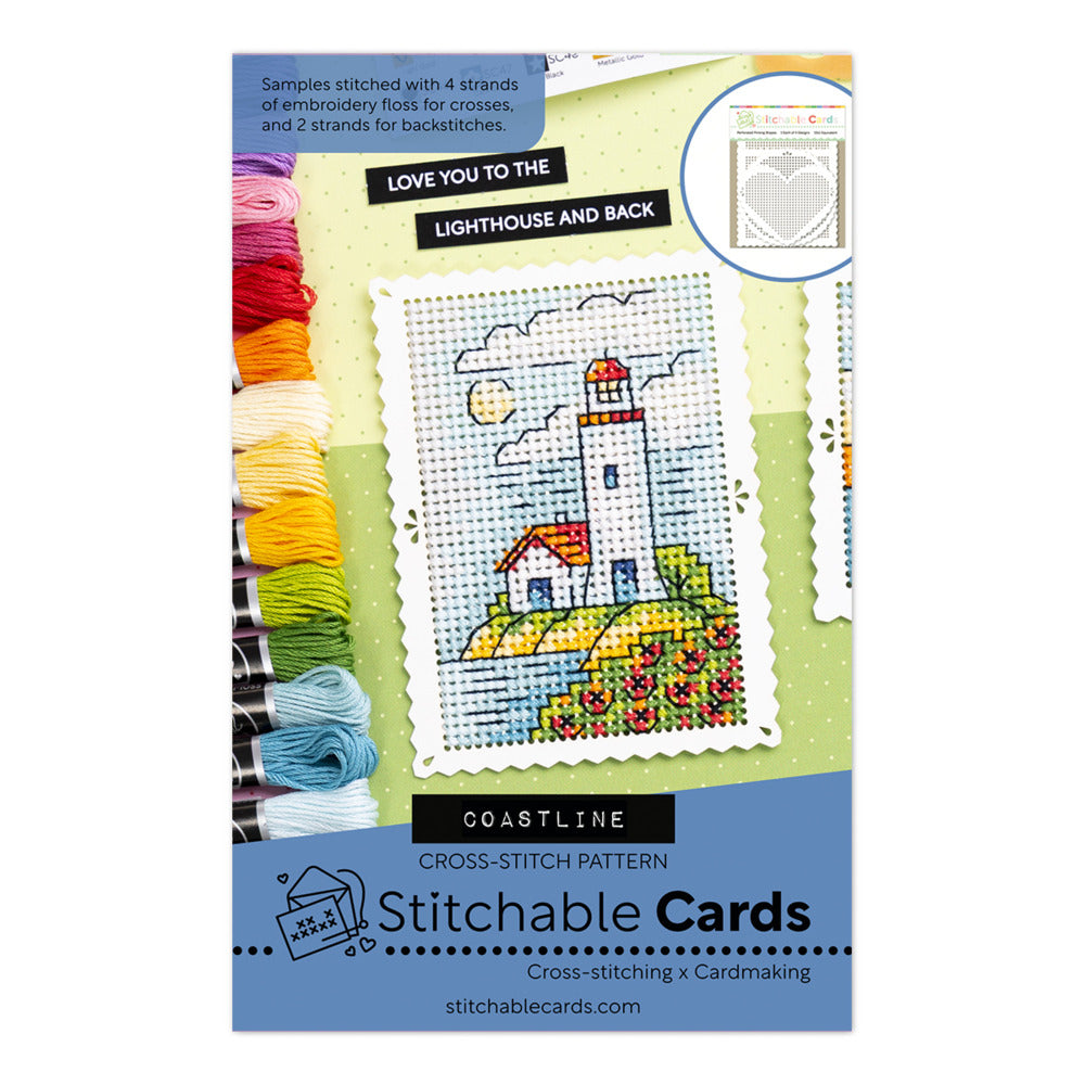 Stitchable Cards Cross Stitch Pattern, Coastline