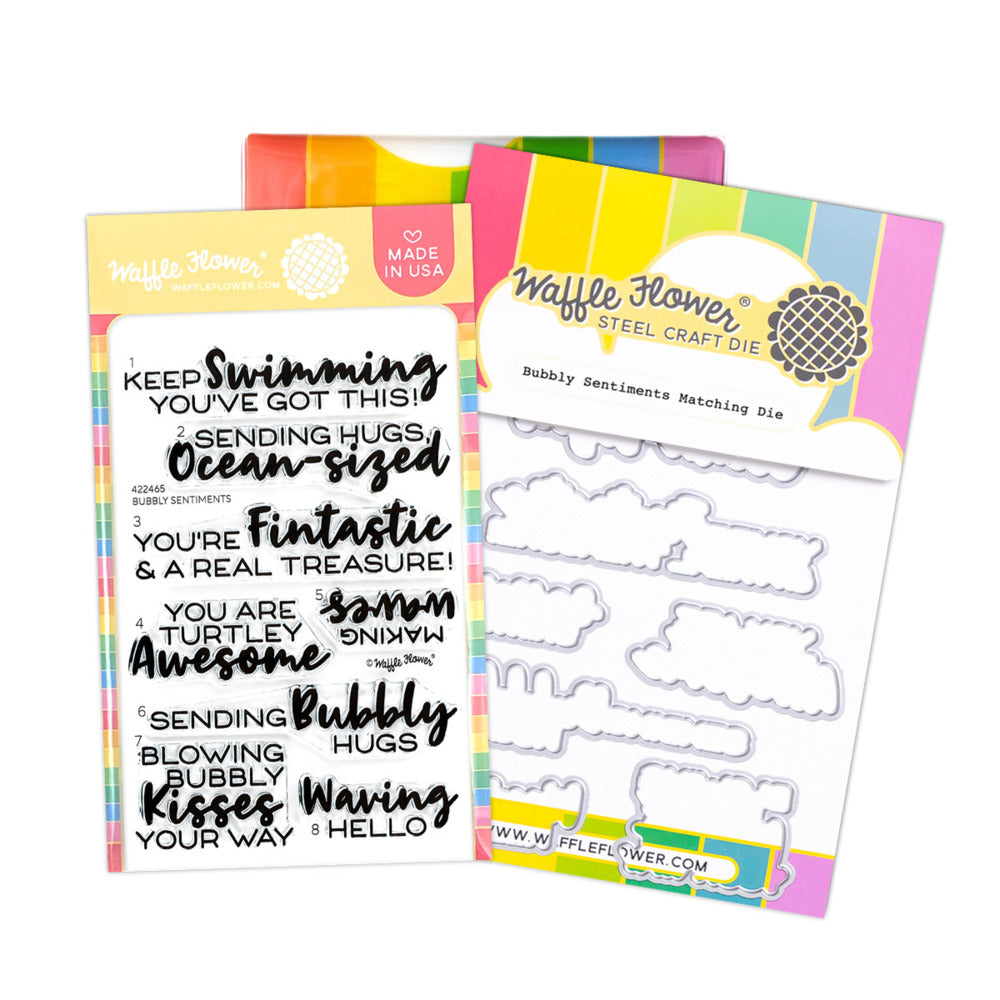 Clear Stamp & Die Combo, Bubbly Sentiments