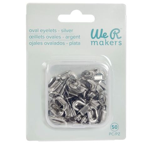 Crop-a-dile Oval Eyelets, Silver (50pc)